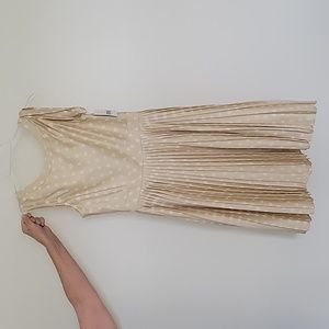 Kate Spade Dress, size 2, dress bag. Champagne color, pleats and lined